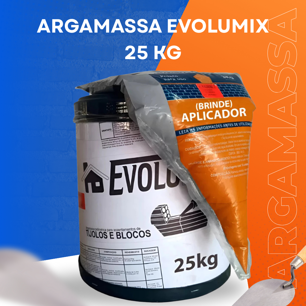 Argamassa Polimérica 25kg Massa Pronta Para Assentamento de Blocos e Tijolos Economia Garantida
