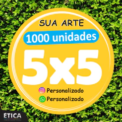 1000 Adesivos Personalizados 5x5cm para Embalagens