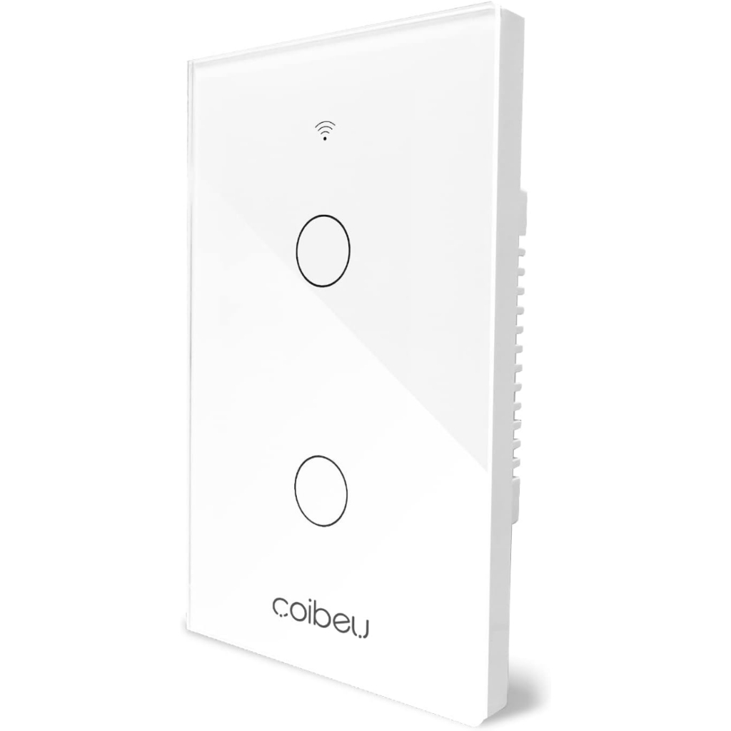 COIBEU Interruptor Inteligente WiFi Touch 2 Botõe BRANCO Compatível com VOZ Alexa e Google Assistant