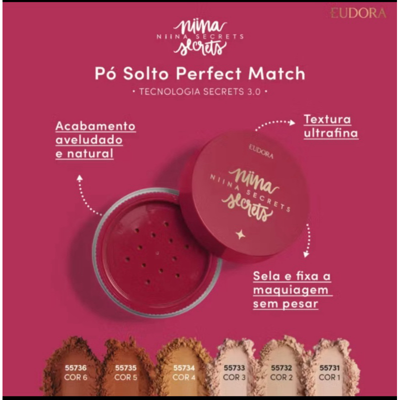 Pó Solto Nina Secrets 12g e Corretivo 10ml Eudora