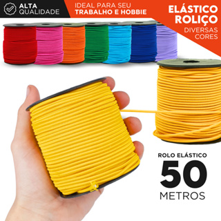 Elástico Roliço 2,2mm com 50 Metros Colorido Para Artesanato Laços, Costura e Bijuterias - CRIAR em Oferta na Shopee