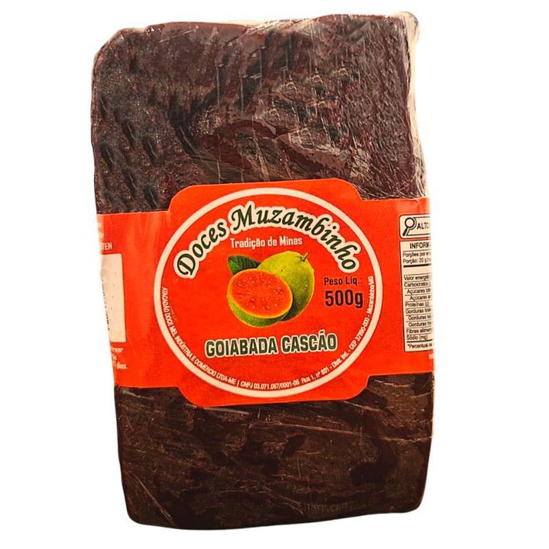 Goiabada Cascão Artesanal 500g - Doces de MG Minas Gerais Goiabada em Pedaço Doces Muzambinho