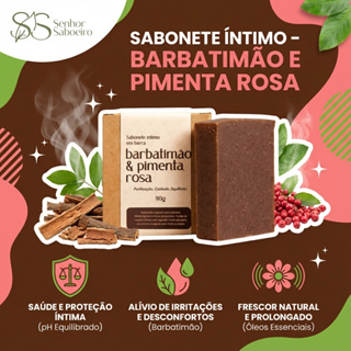 Sabonete Íntimo Feminino Barbatimão Pimenta Rosa Lavanda Artesanal Natural em Oferta na Shopee