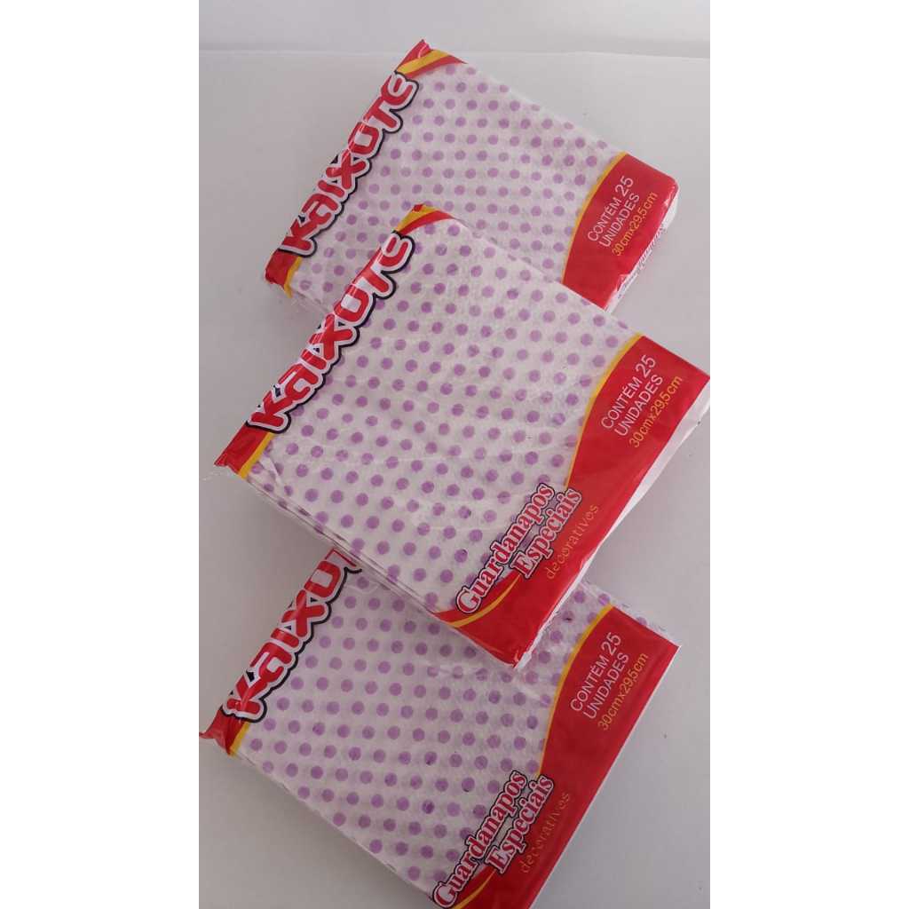 Guardanapo papel  Listrado ou Poá grande (30x29,5cm) com 25 unidades - Escolha a sua cor em Oferta na Shopee