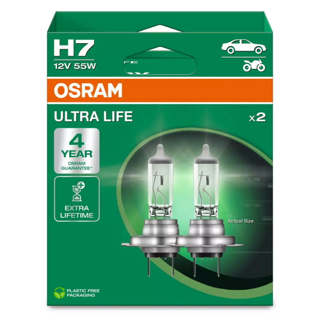 Par Lâmpada H7 Osram Ultra Life 3200k Garantia 4 anos em Oferta na Shopee