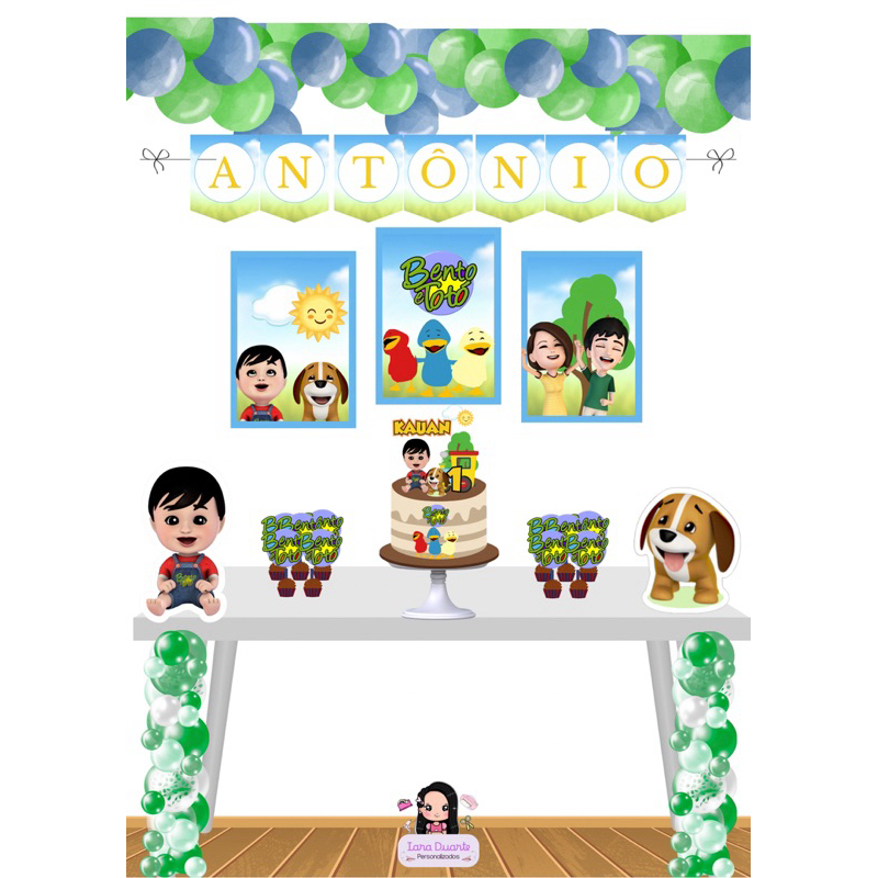 KIT SÓ UM BOLINHO BENTO E TOTÓ PERSONALIZADO - Kit Festa - Aniversário Infantil - Mêsversario