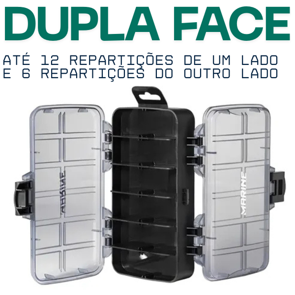 Estojo Caixa Pesca Marine Sports Double Box MDB200 Caixa Multiuso Dupla Face 11 Divisórias