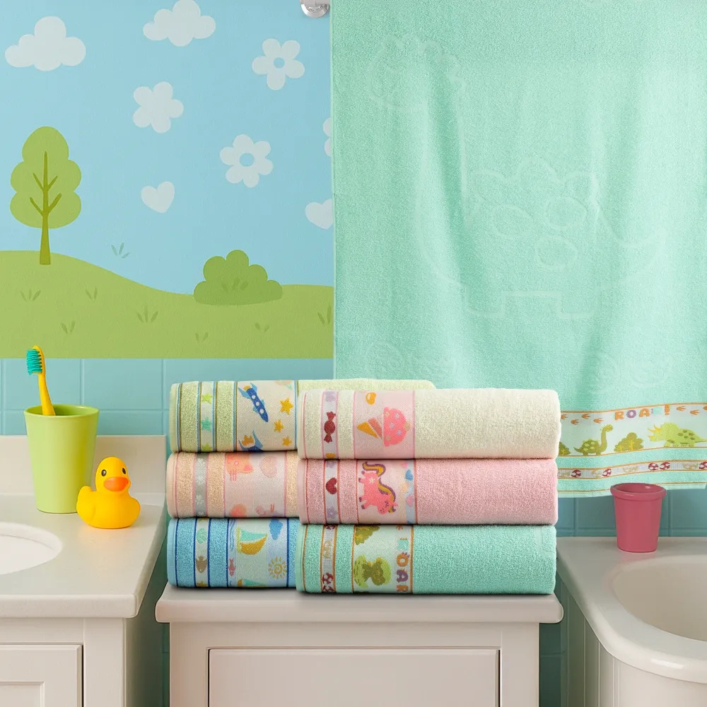 Toalha Banho Infantil Soft Baby Kids 100% Algodão Macia Bordada Menino Menina Aveludada Banhão Praia Piscina Estampada