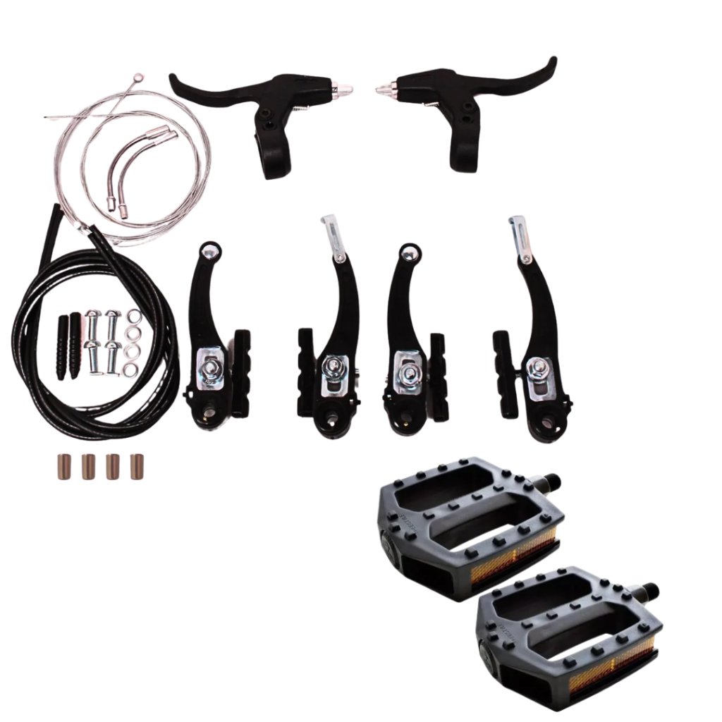 Kit Par Freio V-brake + Manete + Pastilha De Freio + Pedal Nylon em Oferta na Shopee