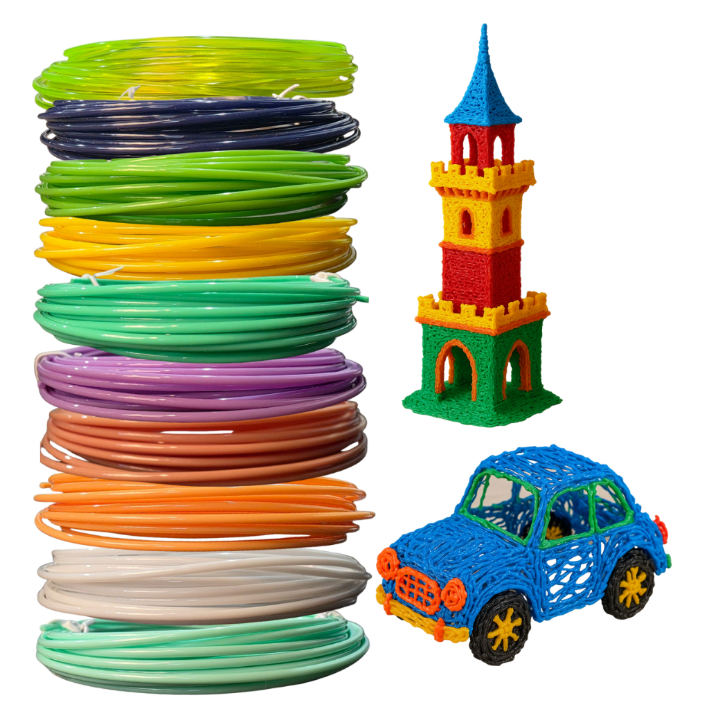 Filamento Refil Caneta Kit Com 10 Cores 50m Impressora 3d