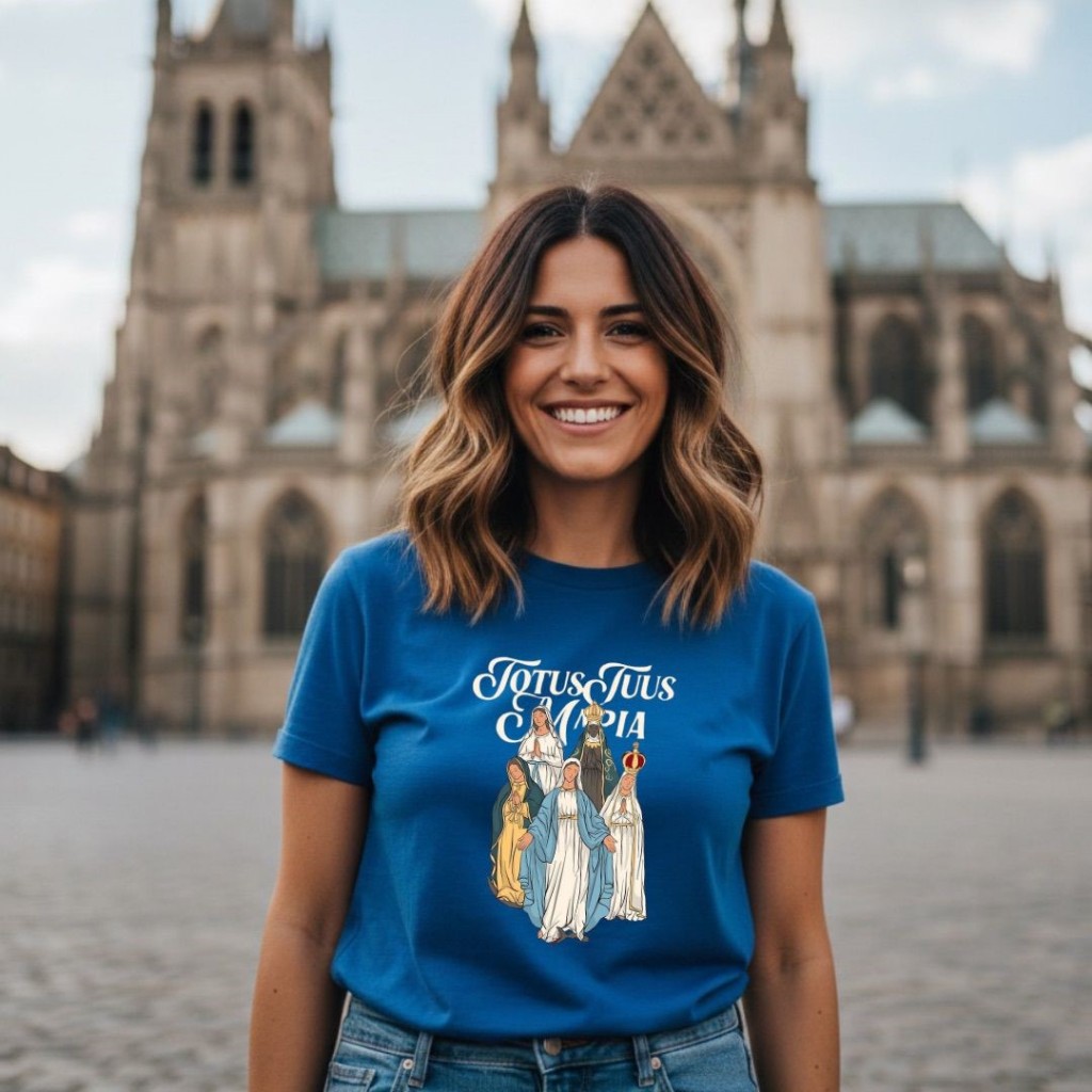 Camiseta Totus Tuus Maria -Unissex Algodão -Nossa Senhora Das Graças Fátima Aparecida - Tam 2 ao G5