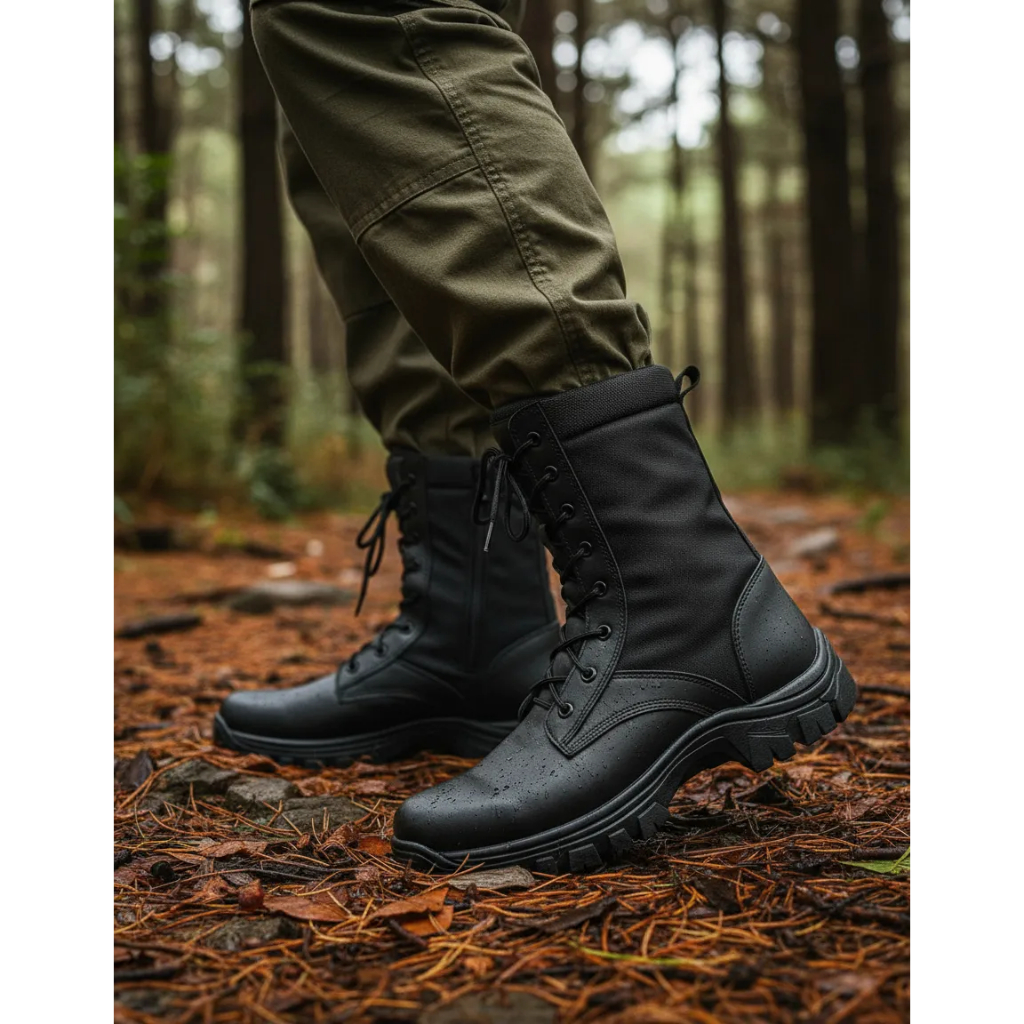 Bota Militar Botinha Masculina Botina Segurança Zíper Lateral Coturno Tático Cano Longo Confortável