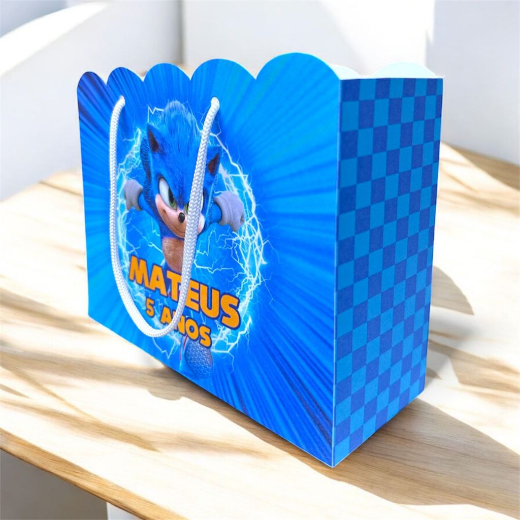 SACOLA PERSONALIZADA SONIC / PEGUE E MONTE em Oferta na Shopee
