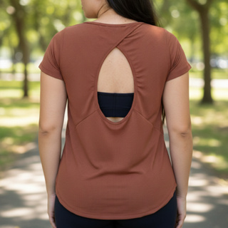 Camiseta Blusa Feminina Academia Detalhe Vasado nas Costas Fitness Musculação T-Shirt Básica Treino em Oferta na Shopee