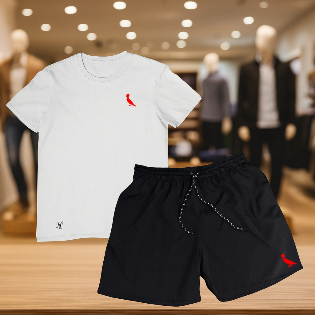 Conjunto Camiseta e Short Tectel Verão Casual Básica Pica-Pau  Infantil Menino Estilo Conforto para o Fim de Ano