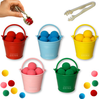 Kit de Coordenação Motora Fina Montessori - Pareamento de cores - Pinça e Pompons - Brinq…