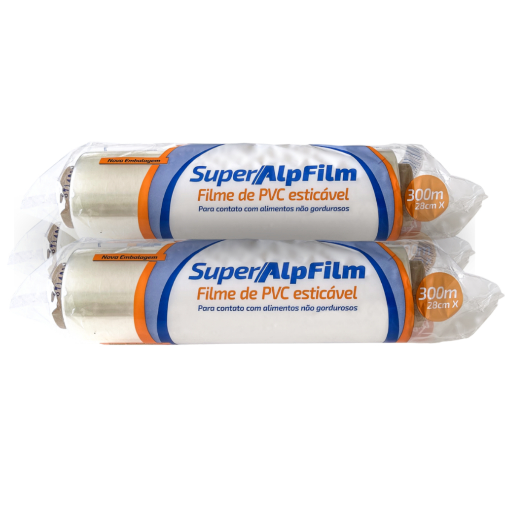 Rolo Bobina Plastico  Filme Pvc 28cm X 300 Metros Super Alpfilm.