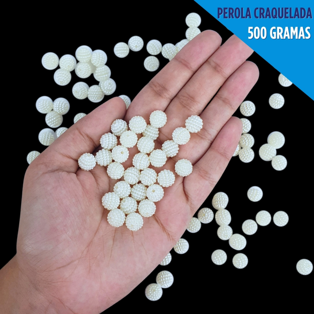 Pérola Craquelada ABS 500 Gramas Para Pulseiras Colares Laços Artesanato Bijuteria e DIY - NL em Oferta na Shopee