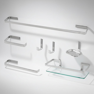 Kit Acessórios Vários Modelos Para Banheiro Quadrado Polido ou Preto Moderno Alumínio Reforçado Não Enferruja 1/2 em Oferta na Shopee