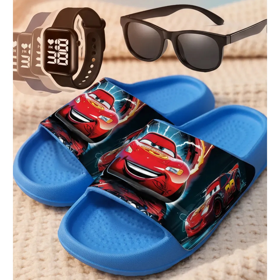 KIT Chinelo Nuvem Infantil Menino Max Px  Confortável / Mais Relógio cores sortidas / Mais Óculos