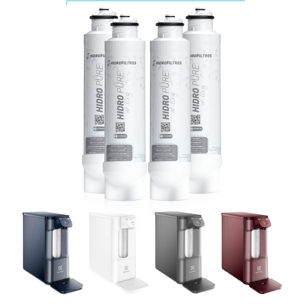 Kit 4/3/2/1 Filtro Refil Para Purificadores Compativel Electrolux Pe12b Pe12g Pe12v Pe12a Acqua Pure em Oferta na Shopee