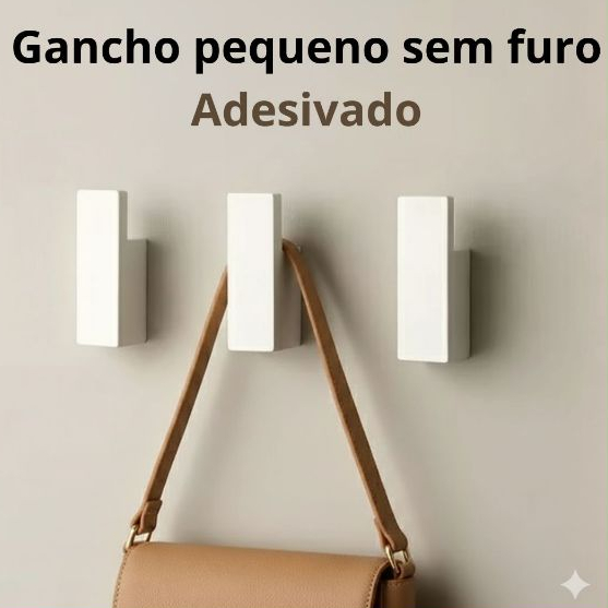 Kit Ganchos Adesivos para Parede Sem Furos Banheiro Cozinha Quarto Toalhas Roupas