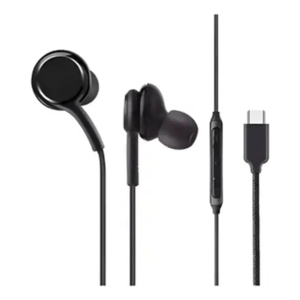 Fone De Ouvido Tipo C Para Samsung A16 A17 A26 A36 A55 A56 Com borracha cor Preto - Redução de ruido em 99.15% em Oferta na Shopee