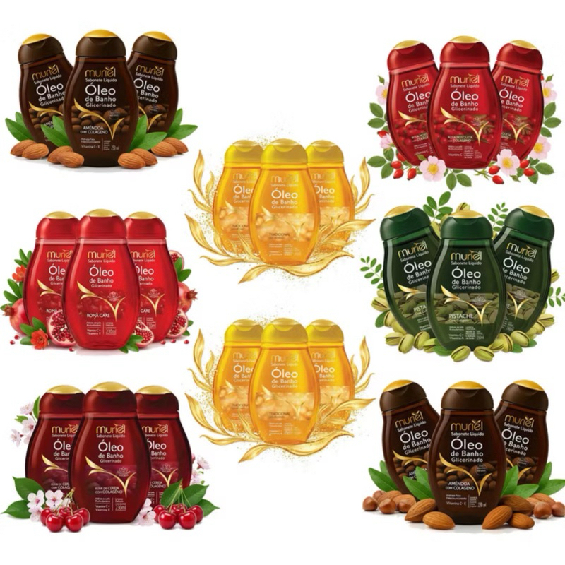 kit Oleo de Banho Muriel Sabonete Líquido 230ml em Oferta na Shopee