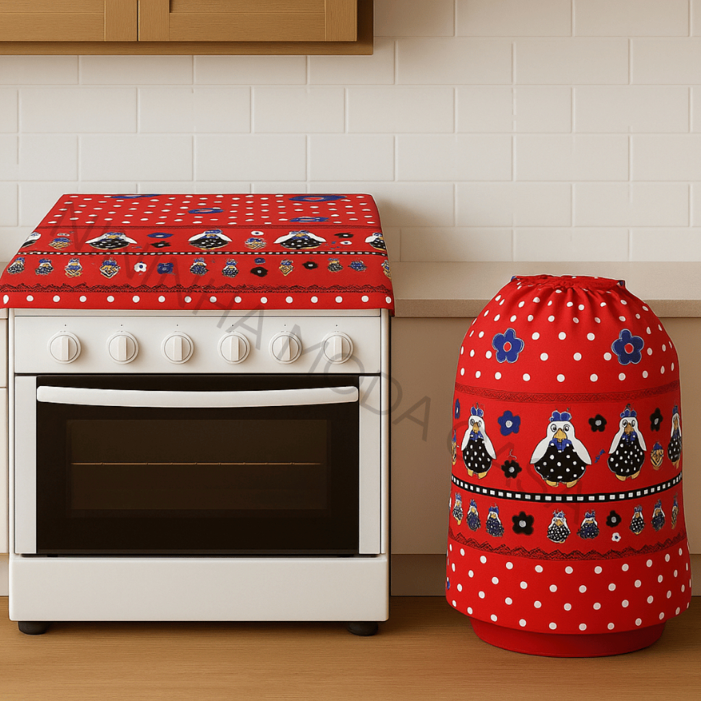 Kit Cobre Fogão + Capa Botijão | Proteção e Decoração