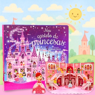 Livro Casinha De Boneca - Meu Castelo Da Princesa Brinquedo Infantil 360° Com 3 Cenários Gigante + 9 Personagens em Oferta na Shopee