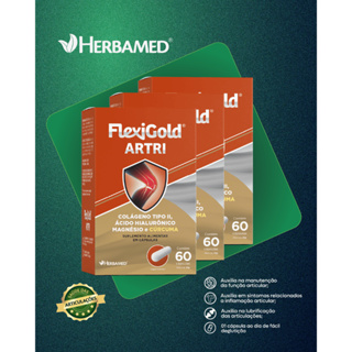 Kit 3 Flexigold Artri 180 Cápsulas Colágeno Tipo 2 Magnésio Ossos Músculos Articulações Herbamed em Oferta na Shopee
