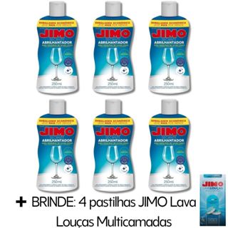 Kit Jimo Secante Abrilhantador 250ml + BRINDE Louça Brilhando Sem Manchas |Kit Econômico com 1, 2, 3, 4, 5 ou 6 Unidades em Oferta na Shopee