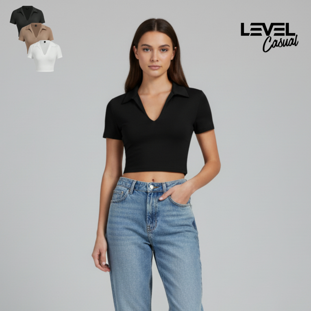 Kit 3 Camiseta Polo Feminina Algodão Peruano Premium em Oferta na Shopee