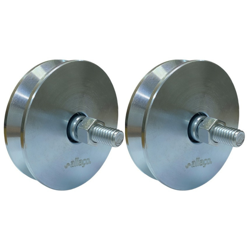 kit 2 Roldana Aliaço Portão Correr 3 polegadas (7,4 Cm) Aço trilho Cantoneira V