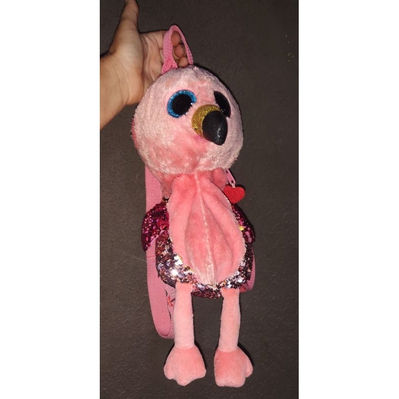Pelúcia Mochila Infantil Ty Fashion Flamingo Gilda Usado