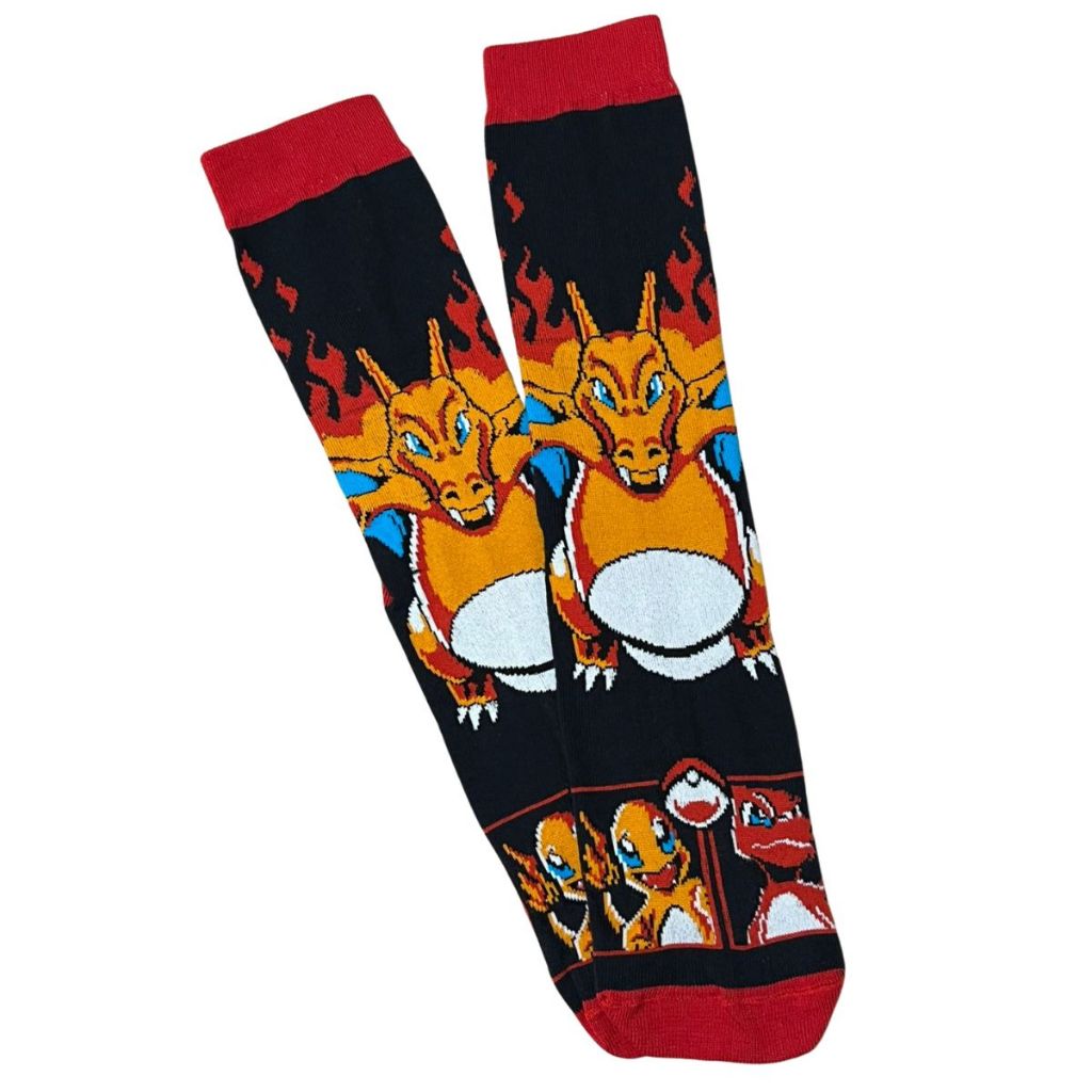 Meia Cano Médio Divertida Estampa Pokemon Algodão Casual em Oferta na Shopee