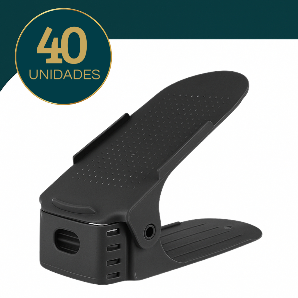 40 Organizadores De Sapato E Tênis - Preto Com Regulagem em Oferta na Shopee