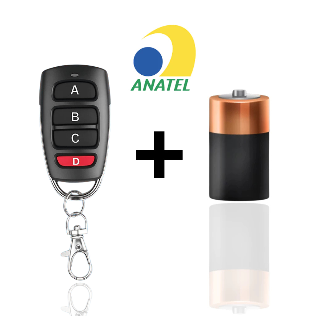 KIT Controle ORIGINAL de Portão Eletrônico Remoto Compatível 433Mhz automático Garagem 4 Botões Residencial universal em Oferta na Shopee