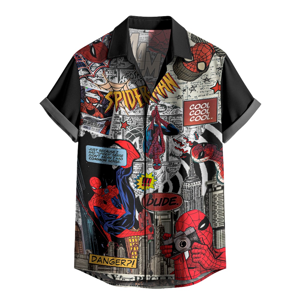 Camisa De Botão Spider-Man Estilo Quadrinhos, Homem Aranha Estilo Geek Spider-Punk Hq [Ref-011] em Oferta na Shopee