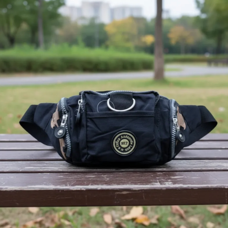Bolsa Pochete transversal Corrida Esporte Sport Mk Preto Nailon Nylon Tiracolo