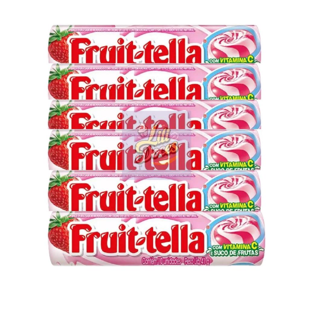 Kit Fruittella dura morango com 6uni