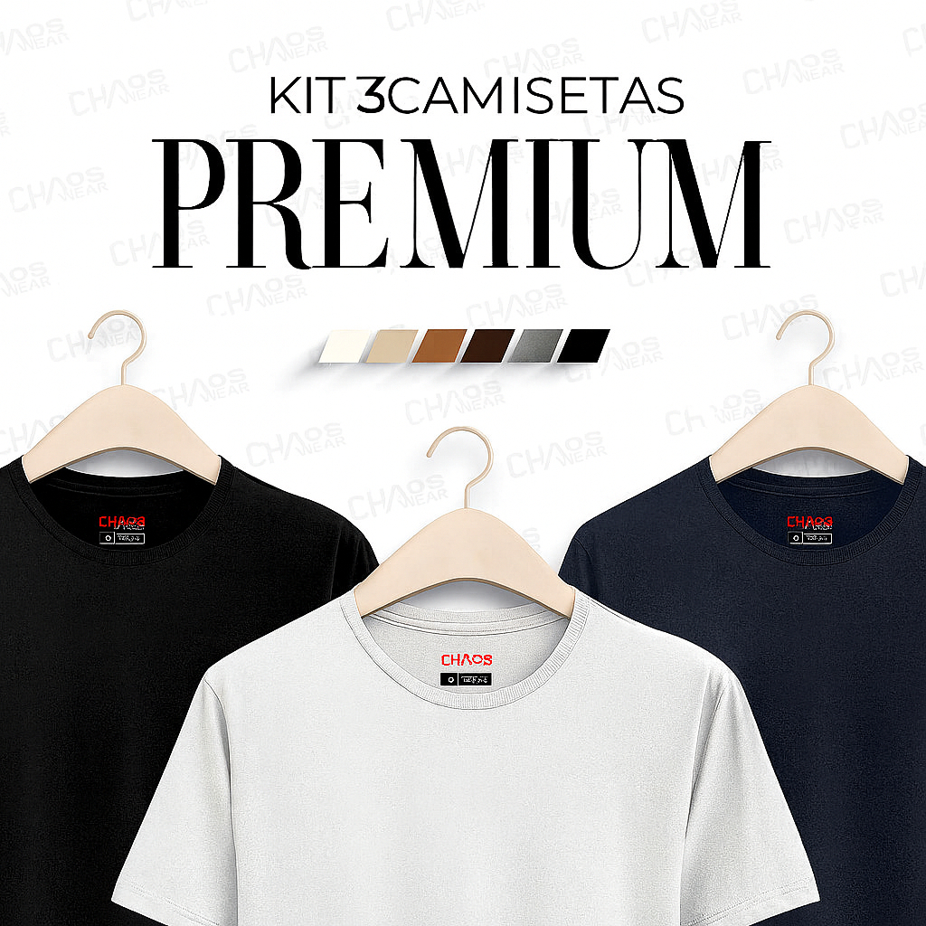Kit 3 Camisetas Camisa Blusa Unissex Básica Lisa 100% Algodão Tamanho P M G GG Camiseta Roupa Masculina Feminina Algodão