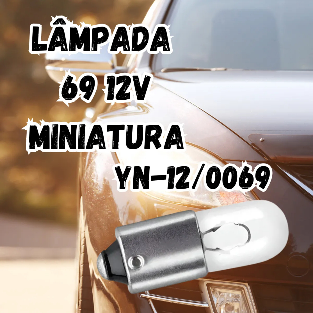 Kit 10 Un - Lâmpada Miniatura 0069 12v Yn-12/0069 Cinoy — imagem 2 de 2