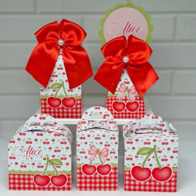 Kit Personalizado Cerejinha Lembrancinhas(PEGUE E MONTE) Festa de  Aniversário Infantil