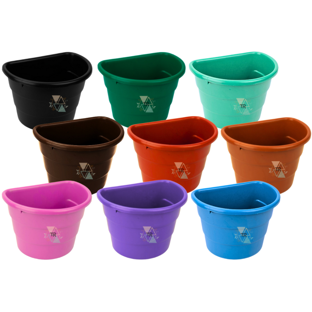 kit até 10 Vaso De Parede plástico Arandela Meia Lua Cuia 3 Litros em Oferta na Shopee