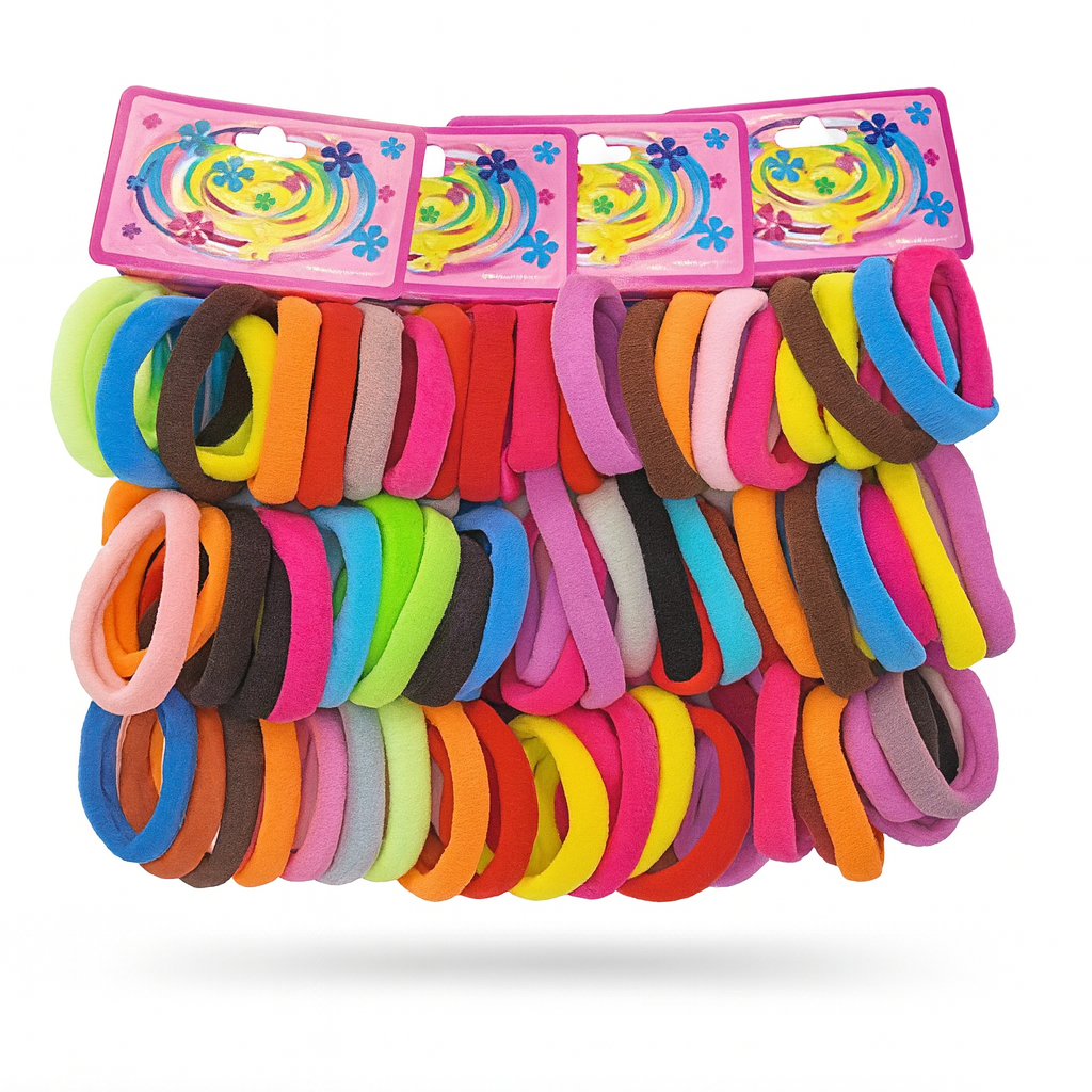 Kit 72 Xuxinhas Elástico para Cabelo Colorido Rabicó Meia Feminino Infantil