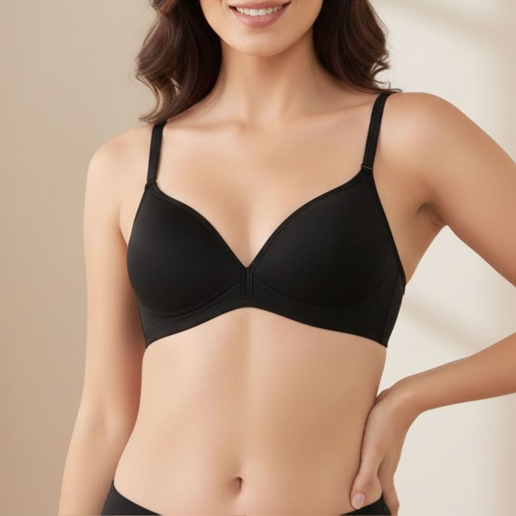 Detalhes do Kit 2 Sutiãs Femininos DelRio Microfibra com Bojo Sem Aro Confortável Original