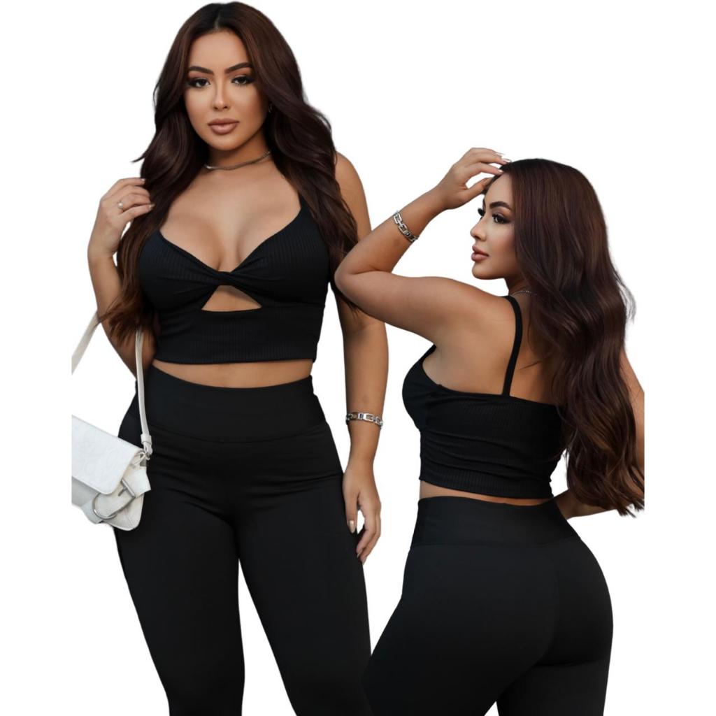 Cropped Alça Com Decote Frontal Feminino Canelado Blusa Feminina Top Regata Várias Ocasiões e Looks.