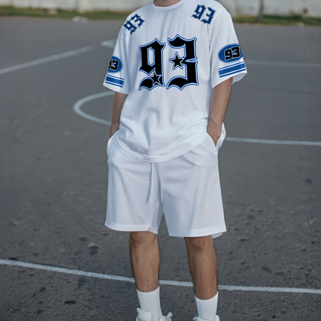 Conjunto Camiseta Oversized + Bermuda Moletom King Confortável Estilo de Rua