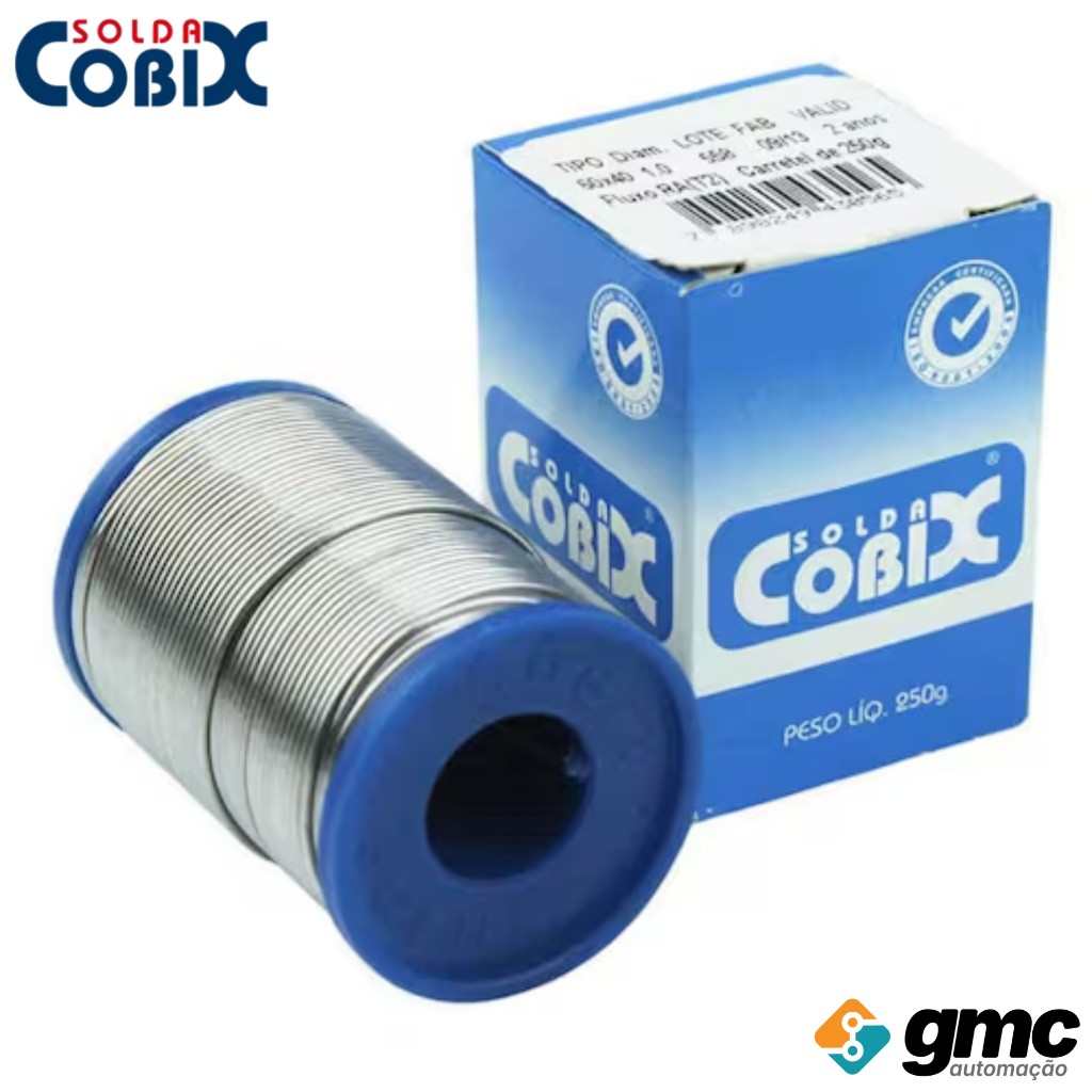 Solda Estanho 1mm 60x40 (Snxpb) Com Fluxo Rolo 250g - Cobix